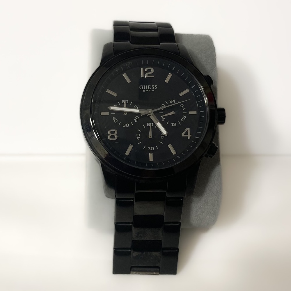 Guess Watch Men’s Chronograph 5ATM Black and Silver